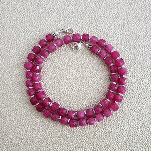 MIDNIGHT DREAMS PINK JADE NECKLACE--18"